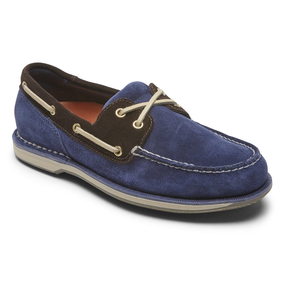 Rockport Mens Perth - Boat Shoes Blue - ZQP809276